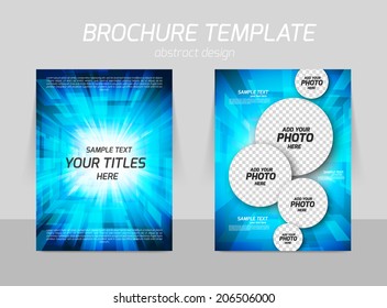 Abstract blue light template with circles for flyer bright template design
