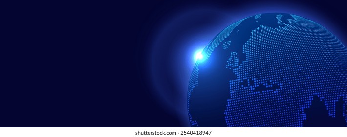 Abstract blue light trails motion gradient background, digital technology speed connect, cyber information, innovate future tech data, internet network connection light ray, Ai big data illustration
