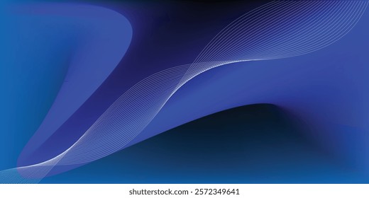 Abstract blue light trails in motion on a dark background  abstract smooth blue light streak wave background