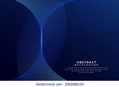 Abstract blue light wave background modern. Concept technology futuristic lines with light effect. Graphic lines pattern element design. Gradient halftone curve lines. Space for your text.