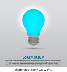 Abstract blue lightbulb and space for your text vector eps 10