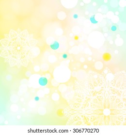 Abstract blue lights bokeh background