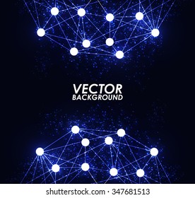 Abstract blue lights hi-tech technology background.