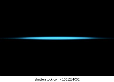 Abstract blue lights lines on transparent background vector illustration. A bright flash of light on the line
