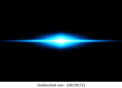 Abstract blue lights lines on black background vector illustration. A bright flash of light on the line