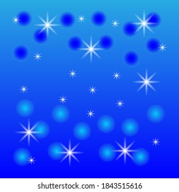 Abstract blue lights with soft light background illustration. Luminous stars. Christmas background. Festive background with lights.