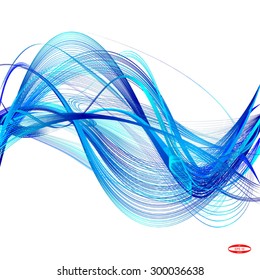 abstract blue line with aqua wave with cyan band isolated on white background. vector illustration