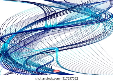 abstract blue line with aqua wave with cyan band isolated on white background. vector illustration