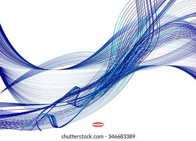 abstract blue line with aqua wave with cyan band isolated on white background. vector illustration