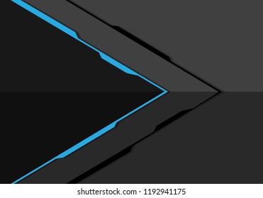 Abstract blue line arrow on grey metal design modern futuristic technology background vector illustration.