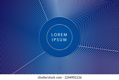 Abstract blue line circle background texture