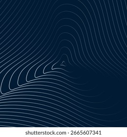 abstract blue line contour background vector design