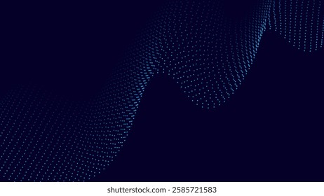 abstract blue line dot Particle Technology Background