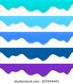 Abstract blue line drips