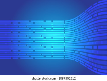 Abstract blue line flow side data light motion design modern futuristic background vector illustration.