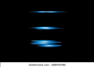 Abstract blue line of light with blue sparks, on a transparent background, isolated and easy to edit