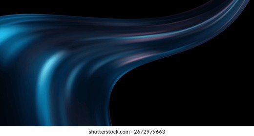Movimento de linha azul abstrato, linha de onda abstrata, fundo da tecnologia da luz, espaço de cópia...,
