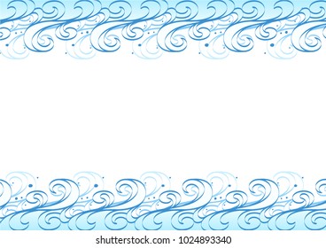 Abstract blue line of the sea border background vector