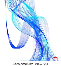 abstract blue line turquoise wave cyan band on white background vector