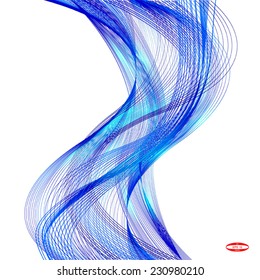 abstract blue line turquoise wave cyan band without some background vector