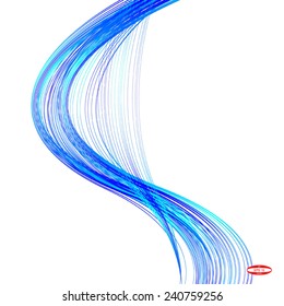 abstract blue line turquoise wave cyan band without some background vector
