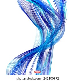 abstract blue line turquoise wave cyan band without some background vector