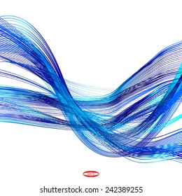 abstract blue line turquoise wave cyan band without some background vector