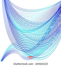 abstract blue line turquoise wave cyan band without some background vector