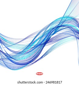 abstract blue line turquoise wave cyan band without some background vector