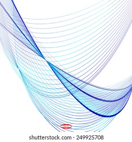 abstract blue line turquoise wave cyan band without some background vector