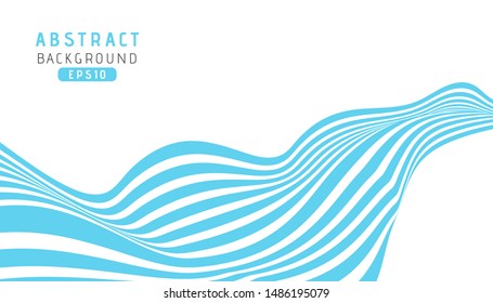 Abstract blue line wave background. Vector Illustration