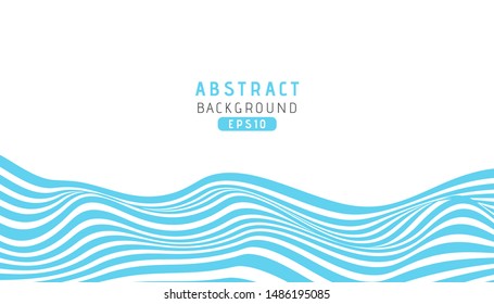 Abstract blue line wave background. Vector Illustration