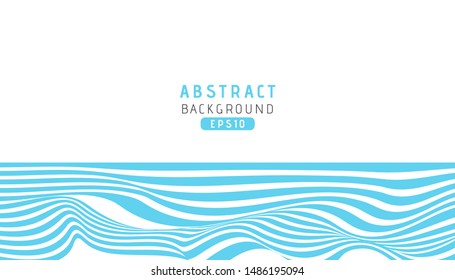 Abstract blue line wave background. Vector Illustration