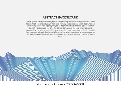 Abstract blue line wave background. Modern blue line background