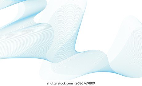 Fundo de onda de linha azul abstrato. linhas de fundo de negócios onda design de faixa abstrata. Abstrato cinza, branco suave elemento. abstrato cinza curva linhas banner design