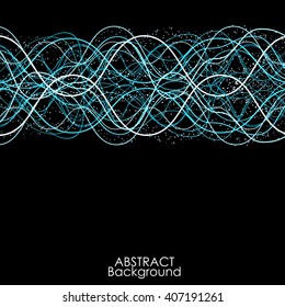 Abstract blue line Wave background. 