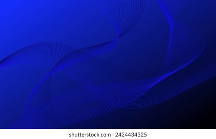 abstract blue line wave curves with gradient background