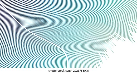 Abstract blue line wave and white background