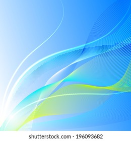 Abstract blue line waves, background