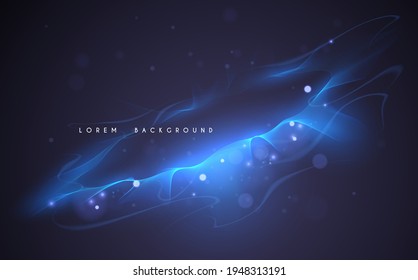 Abstract blue lines background with glow effect