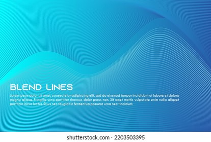 Resumen de diseño de líneas azules. Traslado de líneas coloridas Resumen de fondo para afiches, volantes, portadas, presentaciones, tarjetas de presentación. Ilustración vectorial.