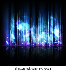 Abstract blue lines background with reflection. Vector eps10 illustration