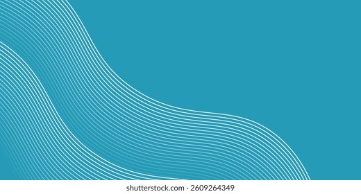 Abstract Blue Lines Background. Vintage Retro Lines Wallpaper. Abstract Minimal Sea Ocean Design. Summer Vibe Blue modern. vector