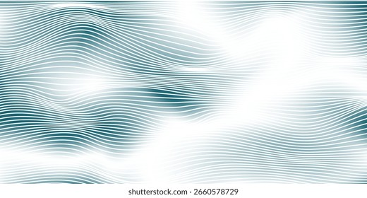 Abstract Blue Lines Background. Vintage Retro Lines Wallpaper. Abstract Minimal Sea Ocean Design. Summer Vibe Blue Backdrop. Vector Illustration.