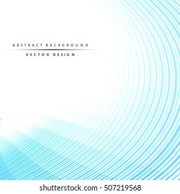 Abstract blue lines background with white copyspace area.