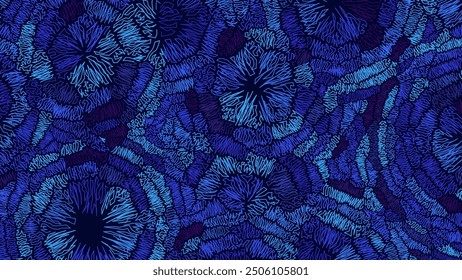 Abstract Blue Lines Colorful Urban Style Hip Hop Graffiti Pattern. Street Art Background. Vector Illustration. 