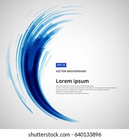 abstract blue lines curve circle swirl technology vector illustration element copy space
