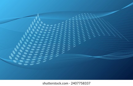 abstract blue lines curve wave soft gradient high technology background