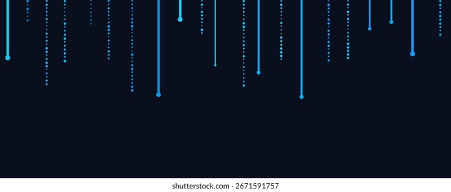 Abstrakte blaue Linien und Punkte auf dunklem Hintergrund für futuristisches Tech-Design.