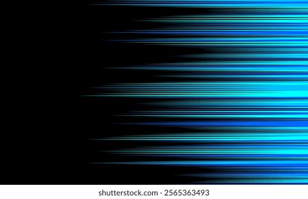 Abstract Blue Lines on a Black Background Creating Motion Effect